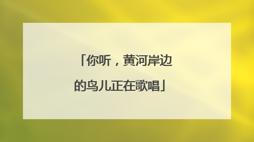 你听，黄河岸边的鸟儿正在歌唱